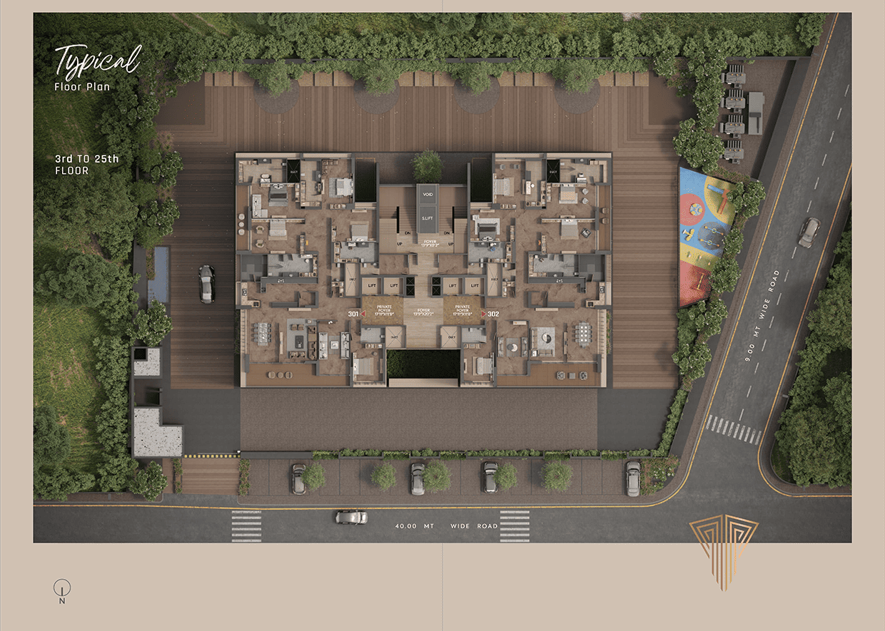Typical Floor Plan 3rd to 25th Floor